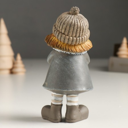Polystone souvenir "Baby in a gray coat with a bird/flashlight" MIX 5x6x14 cm-3