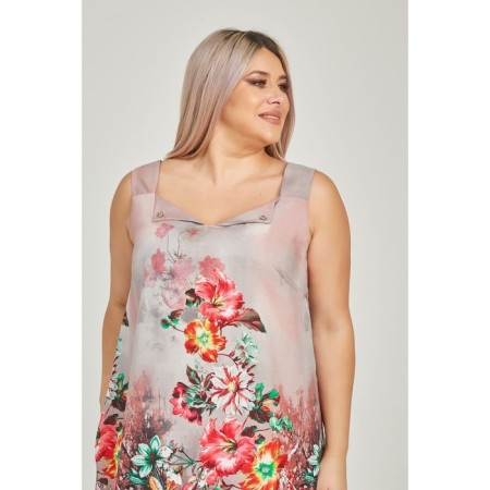 Sarafan female, size 54, gray color-5