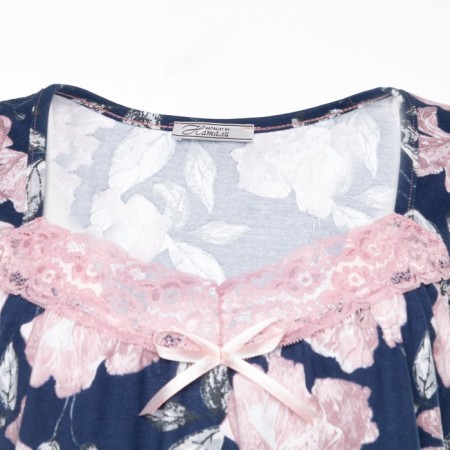 Night shirt female, dark blue color, size 52-4