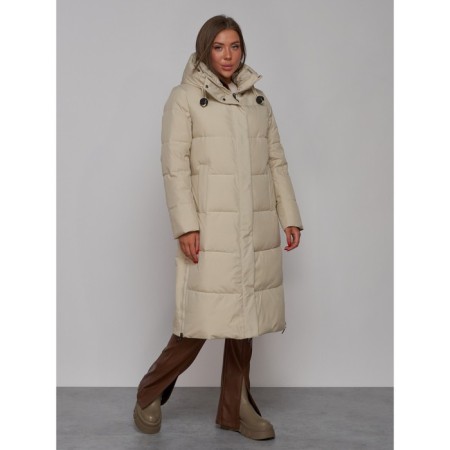 Coat insulated winter female, size 42, beige color-2