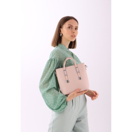 Bag Female Tout with zipper, pink color-3