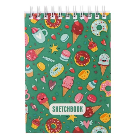 A6 sketchbook, 80 sheets on the crest on the short side of "Sweetness", covered cardboard, solid substrate, block 100 g/m²