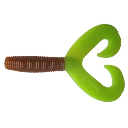 Helios Credo Double Tail Rusty Gold & Lime, 7.5 cm, 7 pcs. (HS-12-017)