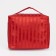 A cosmetic bag with a zipper, with a mirror, the color is red