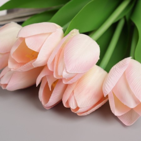 Artificial flowers "Tulip Lux" (7 pieces in a bunch) 32 cm, light pink-1
