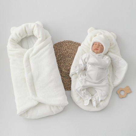 Set for discharge Winter Kinderlitto "Fluffy Bear", 5 items, height 56-62 cm, color milk