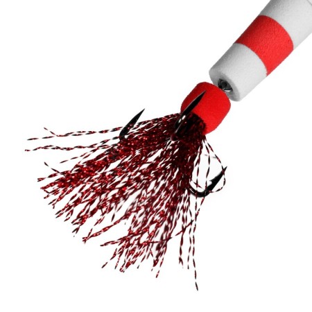 Bait jig flag No. 130, 11 cm, white, red-2