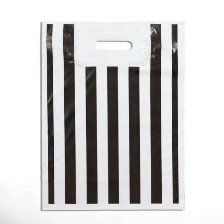 Polyethylene package with a cut -off reinforced handle, CB 30 x 40 cm, 50 μm