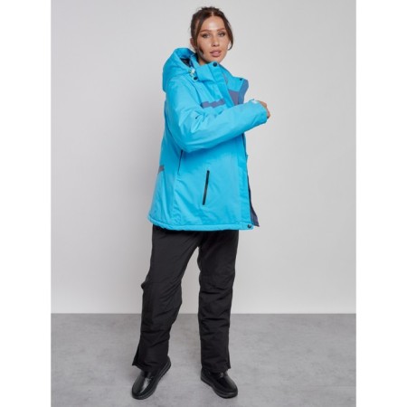 Ski costume female winter, size 54, blue color-6