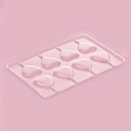 Form for chocolate and sweets "Heart", 27.2 × 18.2 cm, 8 cells, color transparent-3