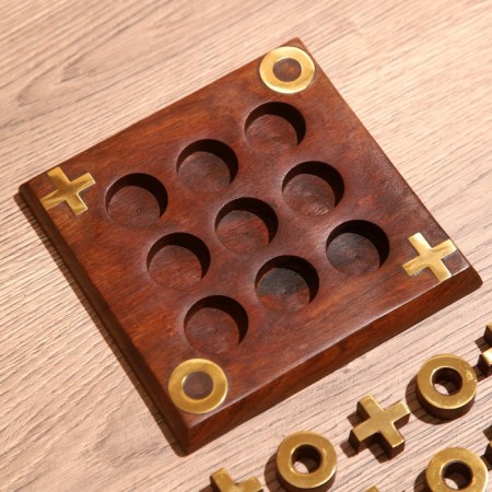 Game table "Cross-cuts" 12.5x12.5x1 cm, tree shisham-4