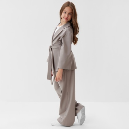 Комплект для девочки (жакет и брюки) MINAKU: PartyDress, цвет серый, рост 152 см-4
