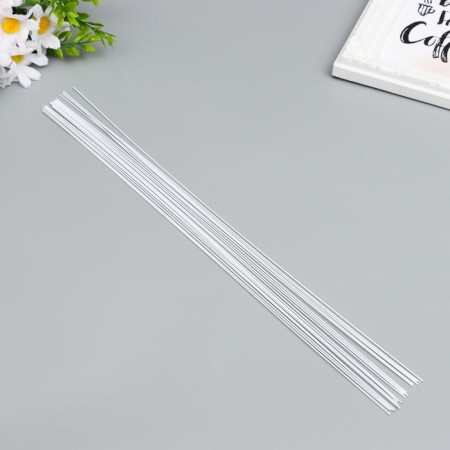 Wire for creativity "Blumentag" 0.95 mm, 20 pcs, 40 cm, in a plastic braid, white