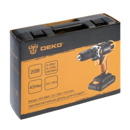 DRAST-SURVENT DEKO Banger 20V, 20 V, 2x1.5 Ah, case + set of tools 63 subjects-12