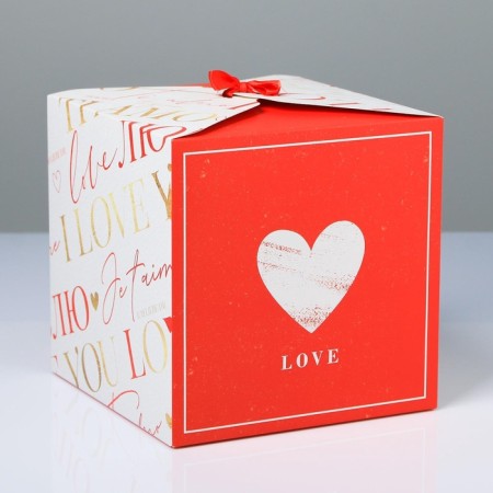 Gift folding box, packaging, “love”, 18 x 18 x 18 cm-1