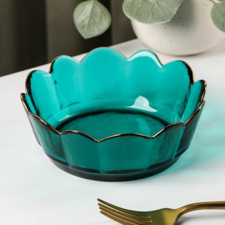 Glass Figure Salad "Flower", 500 ml, 15 × 5 cm