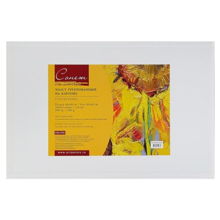 Canvas on cardboard 40 x 60 cm, cotton 100%, thickness 3 mm, acrylic soil, fine -grained, ZHK "Sonnet"-1