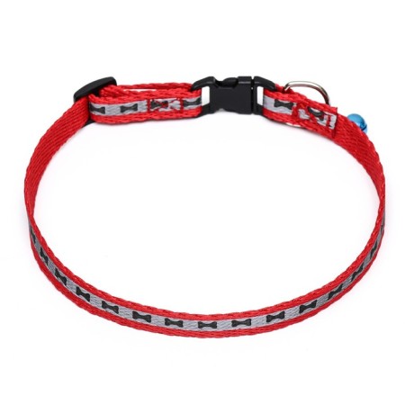 The collar of a reflective with paws 30 x 1 cm, kapron, mix of flowers-1