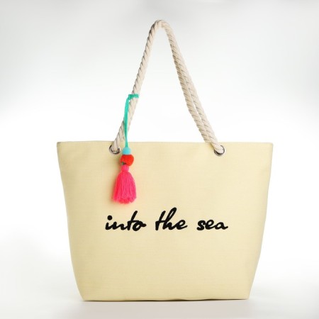 Bag Women's Beach Into the Sea, 50x34.5x14 cm, beige color-2