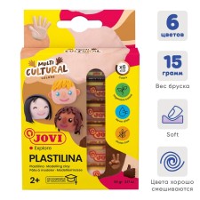 Plant -based plasticine, 6 colors, 90 g, jovi, bodily palette, euro suspension, for kids
