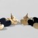 Earrings Metal "Trend" hearts, black-gold color