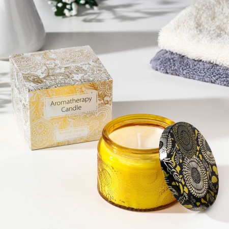 Aromatic candle in the bank "Borneo amber", 5x7 cm, amber