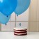 Set of candle in cake + 5 balls, number 4, blue