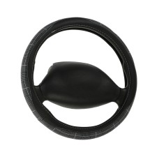 Braid on the steering wheel Nova Bright eco -leather, black, gray inserts, white line, m