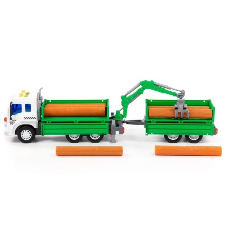 The car inertial on -board "City", with a manipulator and trailer, green color-2
