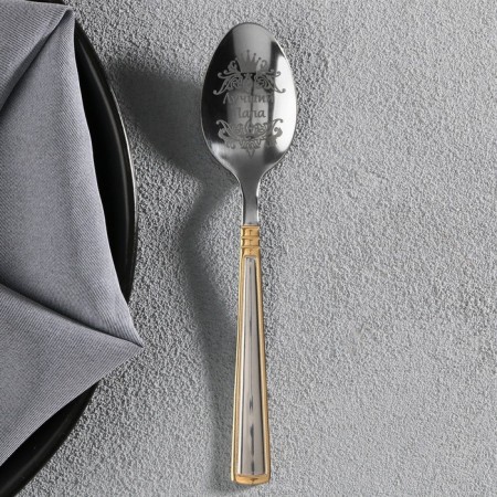 A teaspoon spoon with an engraving "Best Dad", in a gift box, 3 x 14 cm.-4