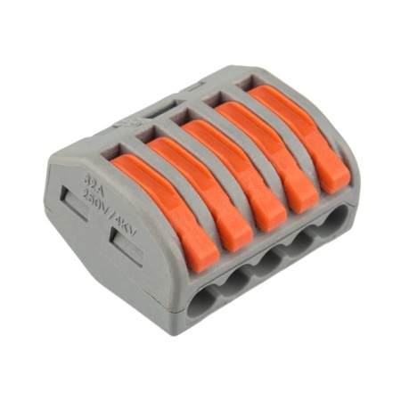 Universal terminal of QMS 222-415, 5-wire gray 0.08-2.5/4 mm² (40 pcs/union) rexant