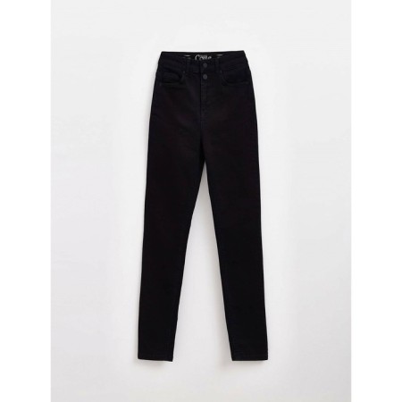 Women's jeans with a high landing CONTE ELEGANT SKINNY, size S, color Washed Black-5