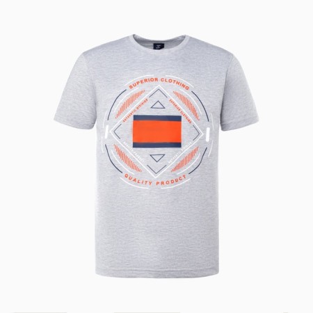 T -shirt male, gray color/print mix, size 44 (s)-5