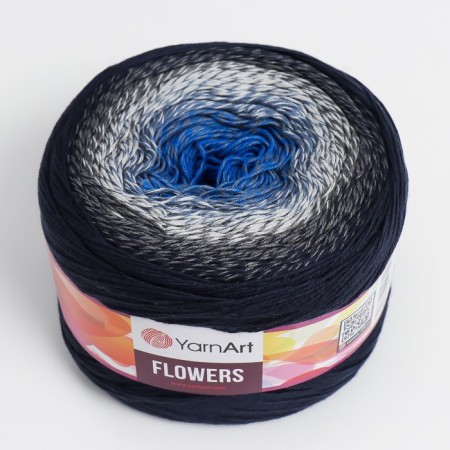 Yarn "Flowers" 55% cotton, 45% polyacryl 1000m/250g (275 multi -colored)-1