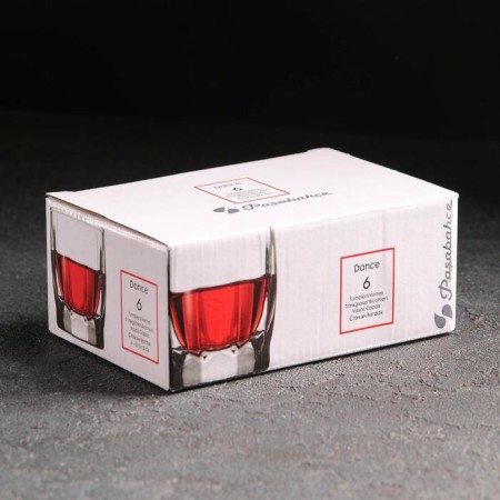 A set of glass piles for dance vodka, 55 ml, 6 pcs-1