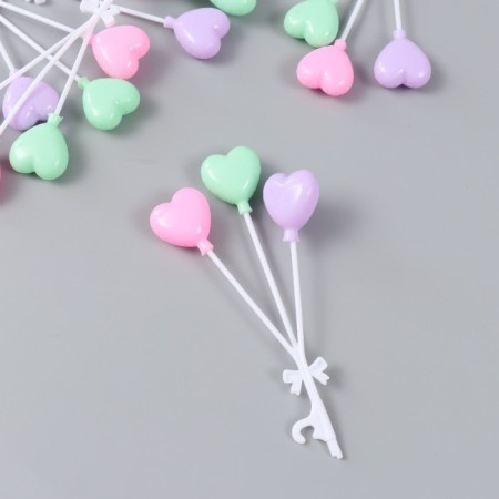 Decor for creativity Plastic "Bound of balloons-hearts" 3 pcs 12.5 cm-2