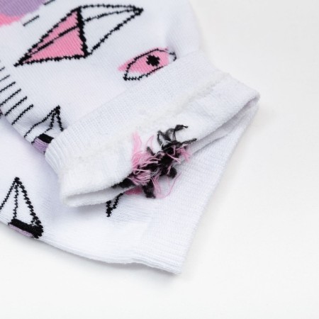 Women's socks minku "figures", white color, size 36-37 (23 cm)-1