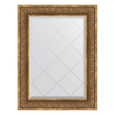 Mirror with engraving in the baguette frame, bronze monogram 101 mm, 69x91 cm