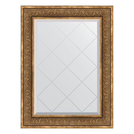 Mirror with engraving in the baguette frame, bronze monogram 101 mm, 69x91 cm