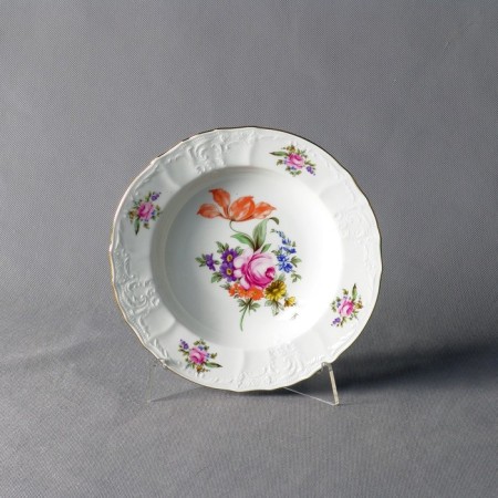 Deep plate Bernadotte, Decor "Meissen Bouquet", 23 cm-1