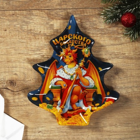A plate in the form of a Christmas tree "Tsarist wealth", 16.5x19.5 cm-2