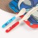 A set of children's bamboo dishes, 4 objects: plate, fork, spoon, glass, transformers