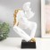 Souvenir Polystone Bust "couple - tenderness. Flowers" White with gold 29.5x7x16 cm