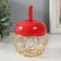 Coramics box, metal "Apple" red 8.5x8.5x12 cm