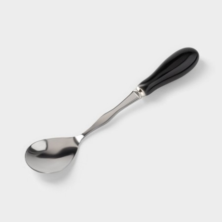 Tea couple ceramic with a spoon "Mati", 2 items: a cup 280 ml, a saucer d = 13.5 cm, black color-6