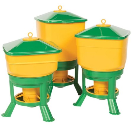 Bunker feeder for poultry at 21 kg, on legs, plastic, kubic premium-3
