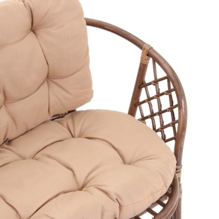 Garden Divan "Indo" from a rattan, with beige pillow/dark rattan, 113 x 68 x 71 cm-3