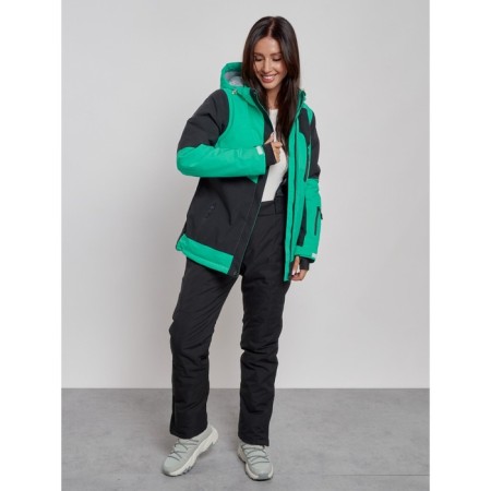 Ski costume female winter, size 42, green color-10