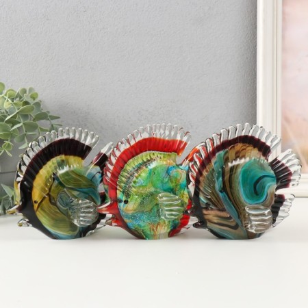 Souvenir glass "Fish with melange inside" under Murano glass 14x12x6 cm mix