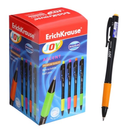Handle Automatic Erichkrause Joy Accent, Ultra Glide, Node 0.7 mm, rubber emphasis, super-soft letter, Blue ink color, mix